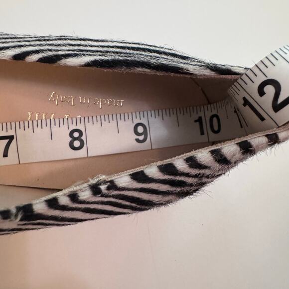 Garnet Hill Shoes Women 9 Black White Zebra Calf Hair Adrian Pointed Ballet Flat - Picture 10 of 10